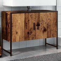 Berkfield Home Bathroom Sink Cabinet Old Wood 80x33x60 cm Engineered Wood in Brown | Size: 80 x 33 x 60 cm
