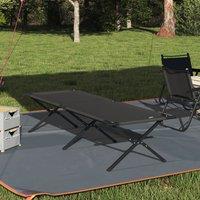 Berkfield Home Folding Sun Bed with Carry Bag Black 600D Oxford Fabric