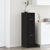 Berkfield Home Apothecary Cabinet Black Oak 30x41x118 cm Engineered Wood | Size: 30 x 41 x 118 cm