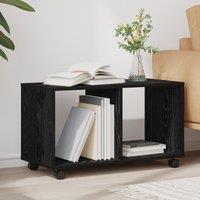 Berkfield Home End Table with Wheels Black Oak 72x33x42, 5 cm Engineered Wood
