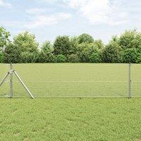 Berkfield Home Welded Wire Fence 0.4x25 m Galvanised Steel in Silver
