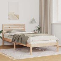 Berkfield Home with Headboard Brown 100 x 220 cm Solid pine wood