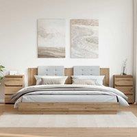 Berkfield Home Bedside Cabinets 2 pcs Artisan Oak 40x35x62.5 cm Engineered Wood in Brown