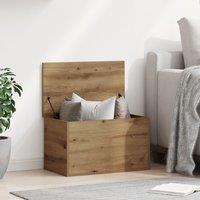 Berkfield Home Storage Box with Lid Artisan Oak 60x35x35 cm Engineered Wood in Brown | Size: 60 x 35 x 35 cm