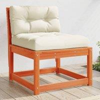 Berkfield Home Garden Sofa with Cushions Wax Brown Solid Wood Pine