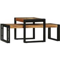 Berkfield Home 2 Piece Coffee Table Set Solid Wood Acacia in Brown