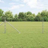 Berkfield Home Field Fence 0.8x25 m Galvanised Steel in Silver