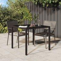 Berkfield Home Garden Dining Table Brown 90x90x75 cm Poly Rattan | Size: 90 x 90 x 75 cm