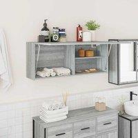 Berkfield Home Bathroom Wall Cabinet Grey Sonoma 100x25x40 cm Engineered Wood | Size: 100 x 25 x 40 cm
