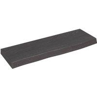 Berkfield Home Wall Shelf Dark Grey 60x20x4 cm Treated Solid Wood Oak in Brown | Size: 60 x 20 x 4 cm
