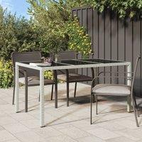 Berkfield Home Garden Dining Table White 150x90x75 cm Poly Rattan | Size: 150 x 90 x 75 cm