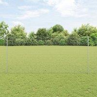 Berkfield Home Euro Fence with 10 U Posts Silver 1, 4x10 m Steel
