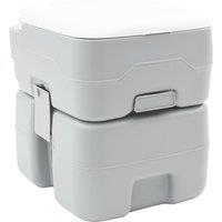 Berkfield Home Camping Toilet Grey Body + White Lid Not Applicable