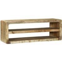 Berkfield Home TV Cabinet 100x32x36 cm Solid Wood Mango in Brown | Size: 100 x 32 x 36 cm
