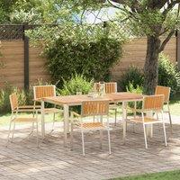 Berkfield Home Stacking Garden Chairs 6 pcs 54.5x56x87 cm Solid Wood Teak in Brown
