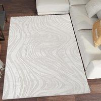 Desire Rugs Hamilton Modern Metallic Sheen Area Rug - Marble Inspired Design in Silver | Size: 60 cm x 220 cm