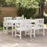 Berkfield Home Garden Dining Chairs 4 pcs White 65, 5x55, 5x88 cm HDPE