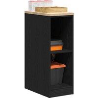 Berkfield Home Garage Storage Cabinet Black 30x51x85 cm Solid Wood Pine | Size: 30 x 51 x 85 cm