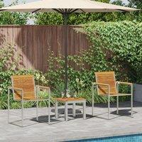 Berkfield Home Sun Lounger with Garden Chairs 3 pcs Solid Wood Acacia in Brown