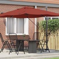 Berkfield Home Cantilever Umbrella Terracotta Polyester, Steel Large