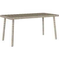 Berkfield Home Garden Coffee Table Rectangular Light Grey 80x40x37 cm Poly Rattan | Size: 80 x 40 x 37 cm