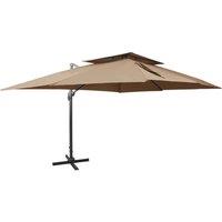 Berkfield Home Cantilever Garden Parasol with Double Top Taupe 400x300 cm