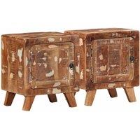 Berkfield Home Bedside Cabinet 2 pcs 40x32x46 cm Solid Wood Reclaimed | Size: 40 x 32 x 46 cm