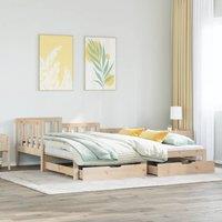 Berkfield Home Daybed with Trundle & Drawers without Mattress 90x200 cm in Brown