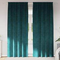 Berkfield Home Blackout Curtains with Top Tape 2 pcs Dark Green Velvet
