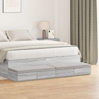 Berkfield Home Bed Drawers - Grey Sonoma, 150 x 36.5 x 16.5 cm, Made of Engineered Wood | Size: 150 x 36.5 x 16.5 cm