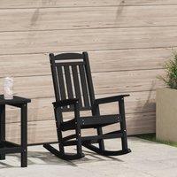 Berkfield Home Garden Rocking Chair Black 70x92x108 cm HDPE | Size: 70 x 92 x 108 cm