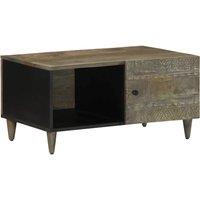 Berkfield Home Coffee Table Light Grey 80x50x40 cm Solid Wood Mango | Size: 80 x 50 x 40 cm