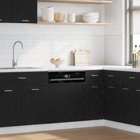 Berkfield Home Dishwasher Panel Lyon Black Oak 60x1.5x67 cm Engineered Wood