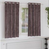 Berkfield Home Velvet Curtains 2 pcs with Eyelets Brown 175x140 cm