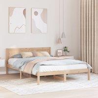 Berkfield Home Pine Wood Bed Frame Natural Solid Pine wood 160 x 200 cm Simple in Brown
