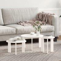 Berkfield Home Coffee Table Set 3 pcs White Solid pine wood