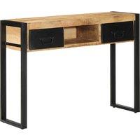 Berkfield Home Console Table 100x35x75 cm Solid Rough Wood Mango in Brown | Size: 100 x 35 x 75 cm