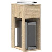 Berkfield Home Computer Tower Stand with Drawer Sonoma Oak 30x44x74 cm in Brown | Size: 30 x 44 x 74 cm