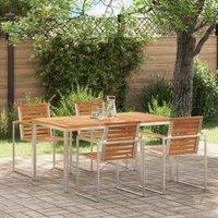 Berkfield Home Outdoor Dining Table 150x90x75 cm Solid Wood Teak in Brown | Size: 150 x 90 x 75 cm