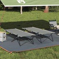 Berkfield Home Folding Sun Beds with Carry Bags 2 pcs Grey 600D Oxford Fabric