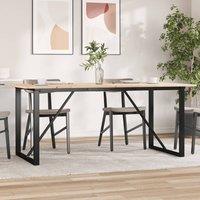 Berkfield Home Dining Table O-Frame 180x90x75 cm Solid Wood Pine & Steel in Brown | Size: 180 x 90 x 75 cm