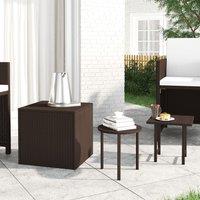 Berkfield Home Garden Side Tables 3 pcs Brown Poly Rattan
