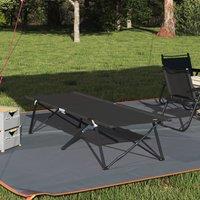 Berkfield Home Folding Sun Bed with Carry Bag Black 600D Oxford Fabric