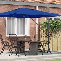 Berkfield Home Cantilever Roma Parasol Azure Blue 286x285x265 cm Aluminium | Size: 286 x 285 x 265 cm