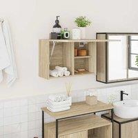 Berkfield Home Bathroom Wall Cabinet Sonoma Oak 60x25x40 cm Engineered Wood in Brown | Size: 60 x 25 x 40 cm