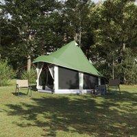 Berkfield Home Family Tent Tipi Green 6-Person Waterproof