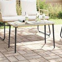 Berkfield Home Garden Table Natural 80 x 40 x 45 cm Poly rattan in Brown