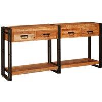 Berkfield Home Console Tables 2 pcs Brown 160 x 33 x 75 cm Solid acacia wood