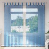 Berkfield Home Voile Curtains with Loops 2 pcs Royal Blue 140x245 cm