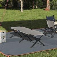 Berkfield Home Folding Sun Bed with Carry Bag Grey 600D Oxford Fabric